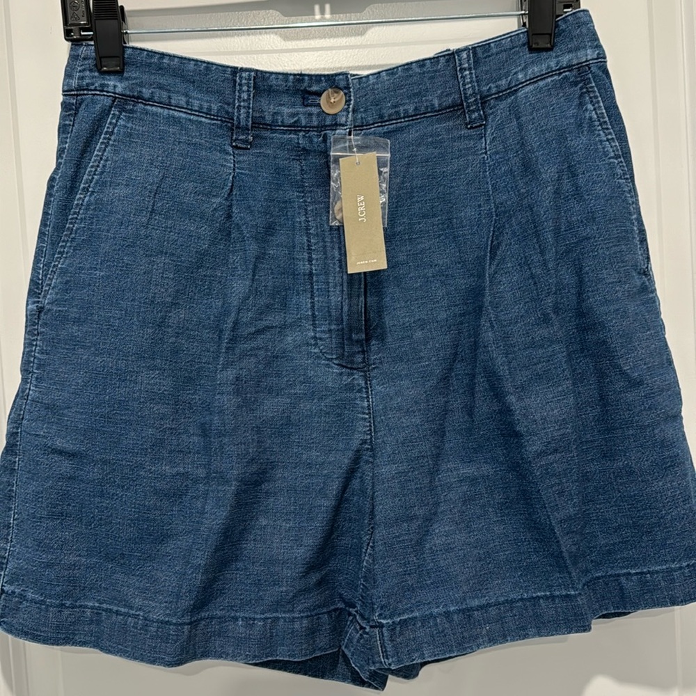 J. Crew Chambray Shorts, Size 4, New with tags